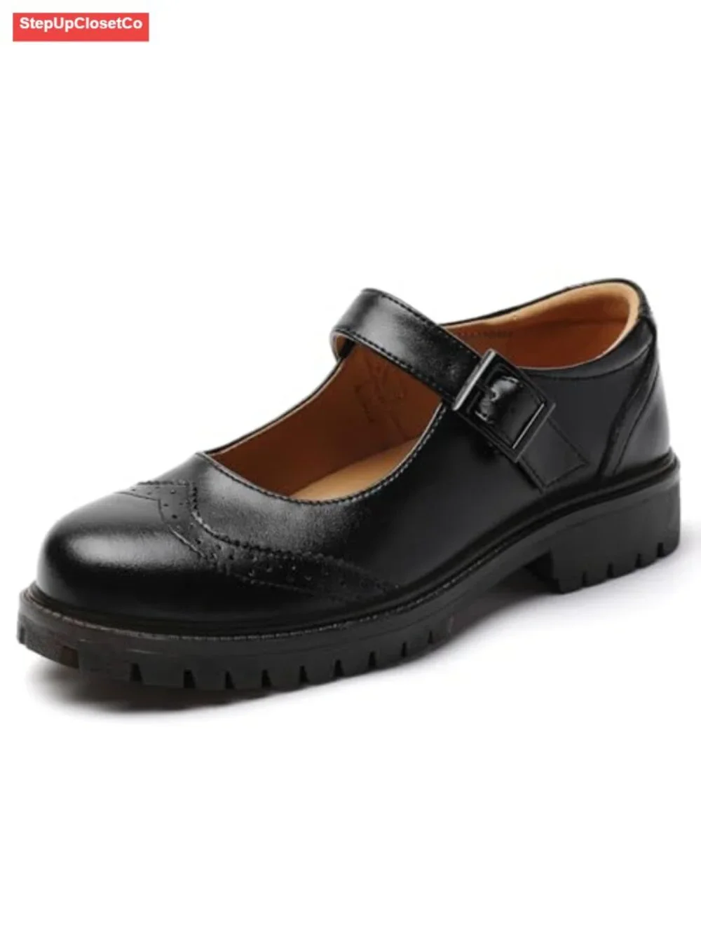 Women's Platform Mary Jane Shoes Oxford Leather Flats